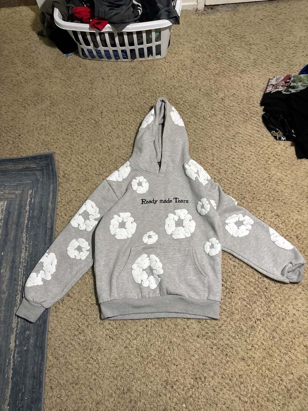 AABAPETM Chinese Quality Goods Grey Cotton Wreath Hoodie